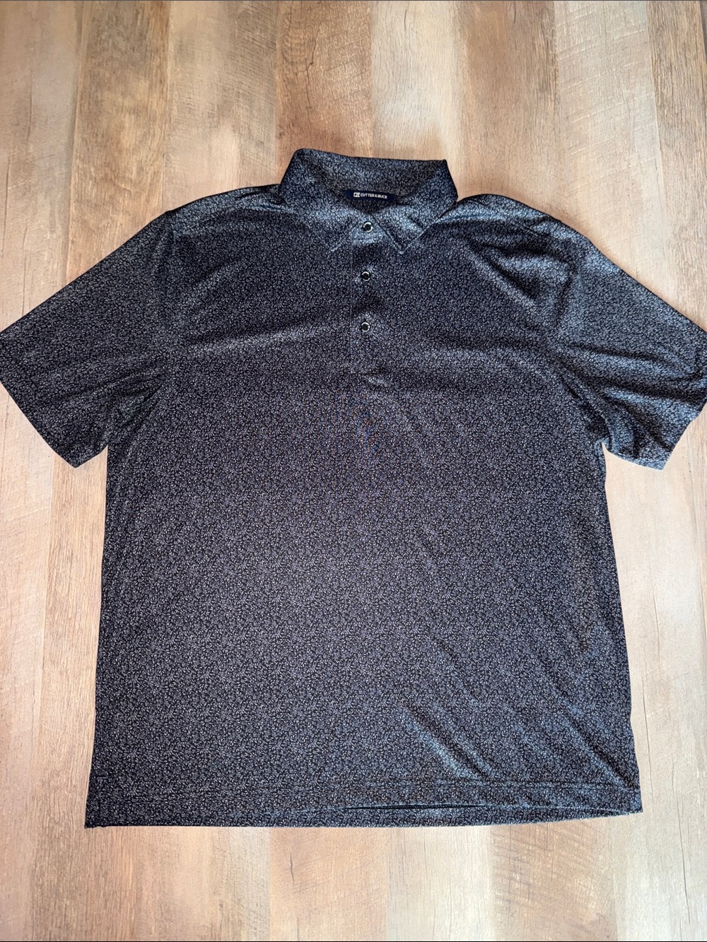 Cutter & Buck Men’s Black Micro-Floral Polo Shirt Large